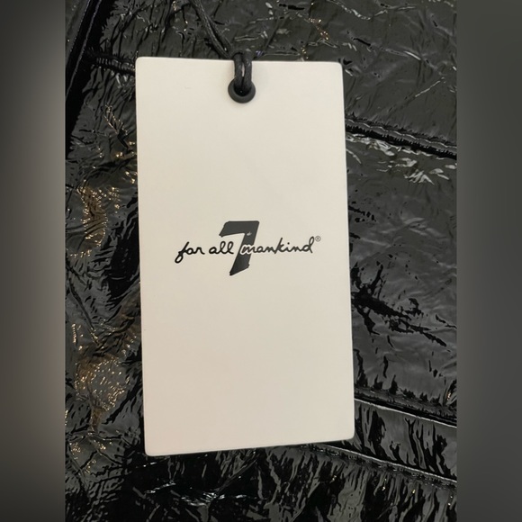 NWT 7 For All Mankind Leather Mini Button Down Skirt Front Pockets Size M - Picture 10 of 16